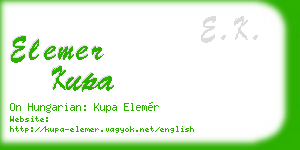 elemer kupa business card