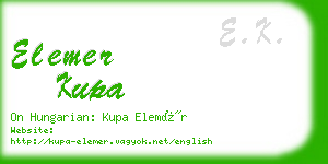 elemer kupa business card